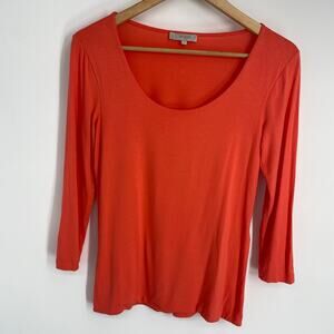 Hobbs London Sonya Top Women’s Small Coral Scoop Neck Quiet Luxury Staple